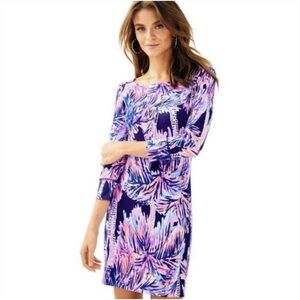 Lilly Pulitzer Sophie bright navy Palms up dress